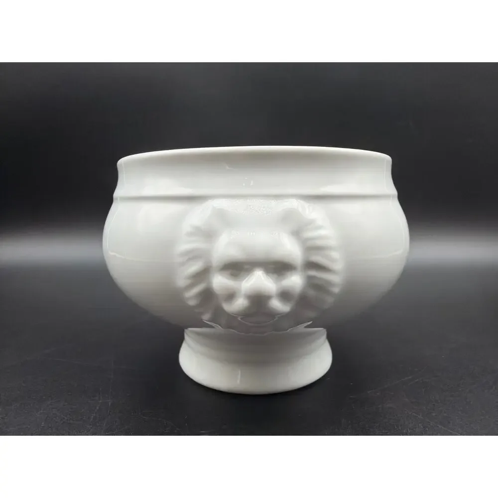 Sur La Table Lion's Head French Onion Soup Bowl White Ceramic 14 Oz Portugal